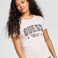Camiseta feminina GUESS de algodão com logotipo Mirela, rosa, tamanho médio