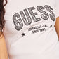 Camiseta feminina GUESS de algodão com logotipo Mirela, rosa, tamanho médio