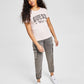 Camiseta feminina GUESS de algodão com logotipo Mirela, rosa, tamanho médio