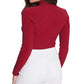 Suéter feminino GUESS Lea Cutout com lantejoulas e manga 3/4 canelada, vermelho, tamanho pequeno