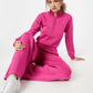 GUESS Moletom feminino com zíper e logo Allie, roxo, tamanho pequeno