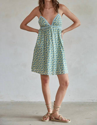 By Together - Floral Print V-neck Flare Mini Dress