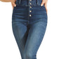 Calça jeans skinny feminina GUESS Conny Button Fly azul tamanho 25