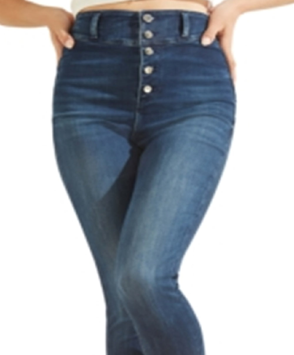 Calça jeans skinny feminina GUESS Conny Button Fly azul tamanho 28