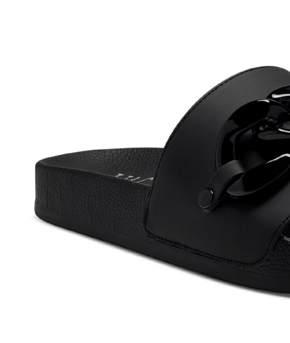 Chinelos de piscina Peymin femininos INC International Concepts, pretos, tamanho 8 M