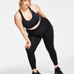 ID Ideology Leggings femininas de cintura alta com bolso lateral e comprimento 7/8, pretas, tamanho 2X