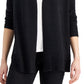 Karen Scott Cardigan Pointelle Aberto Feminino Preto Tamanho Grande