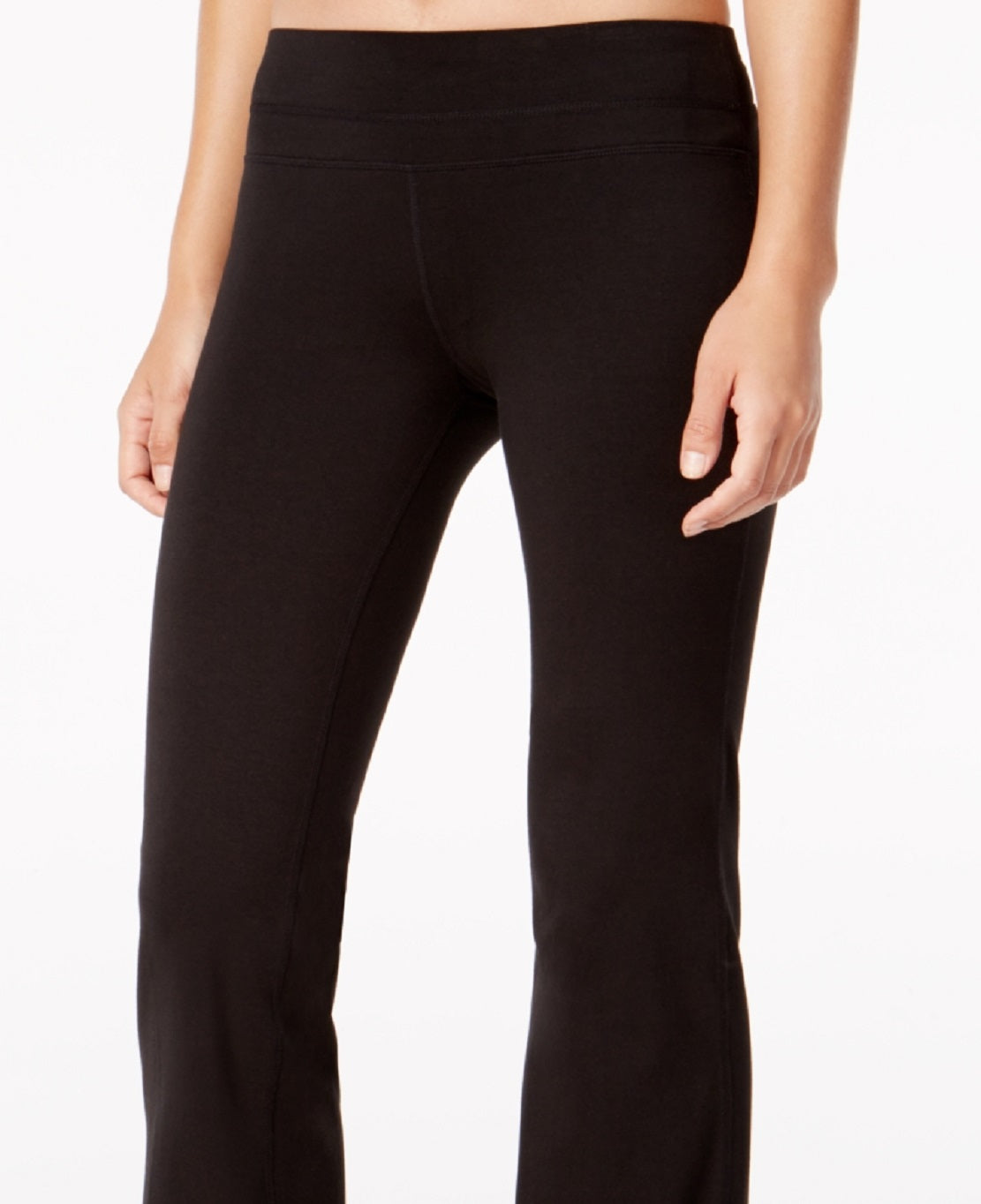 Calça feminina ID Ideology Essentials Flex Stretch Bootcut Yoga, comprimento total, preta, tamanho grande