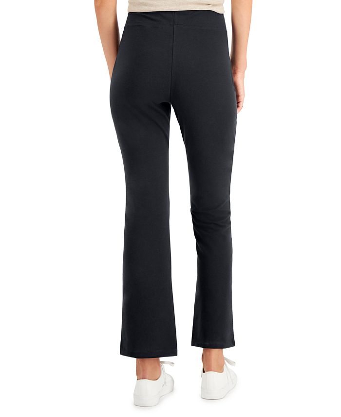 Leggings femininas estilo bootcut para ioga, pretas, tamanho pequeno e grande