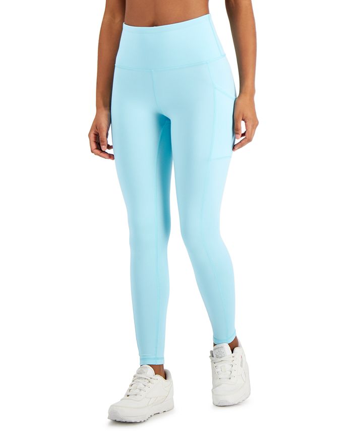 ID Ideology Leggings femininas de compressão, cintura alta, bolso lateral, comprimento 7/8, azul, tamanho grande