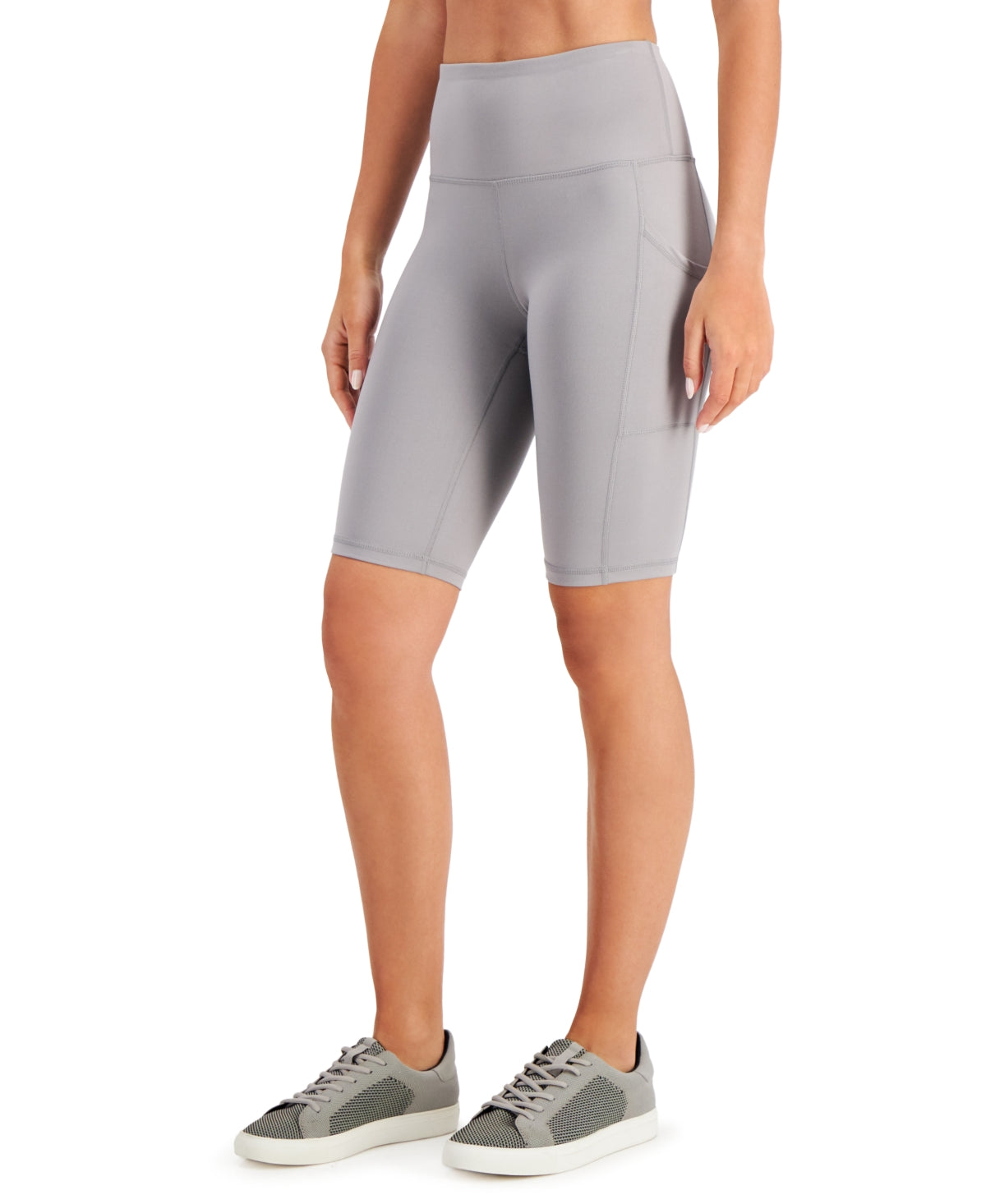 ID Ideology Shorts de ciclismo de compressão feminino de cintura alta 10 cinza tamanho XX-G