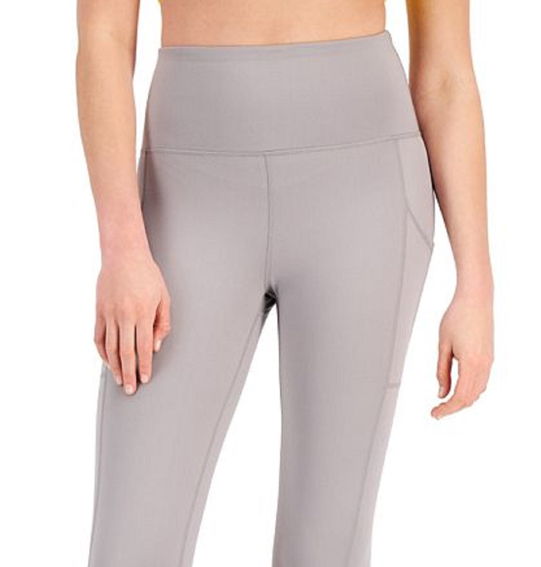 ID Ideology Leggings femininas de compressão com cintura alta e bolso lateral, cinza, tamanho extragrande
