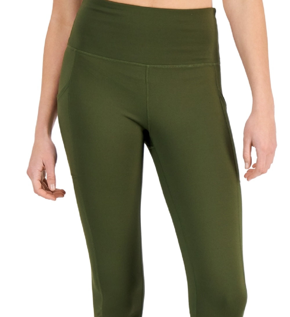 ID Ideology Leggings femininas de compressão com cintura alta e bolso lateral, verde, tamanho pequeno