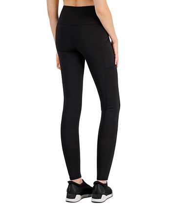 ID Ideology Leggings femininas de compressão com bolso e comprimento total, pretas, tamanho médio