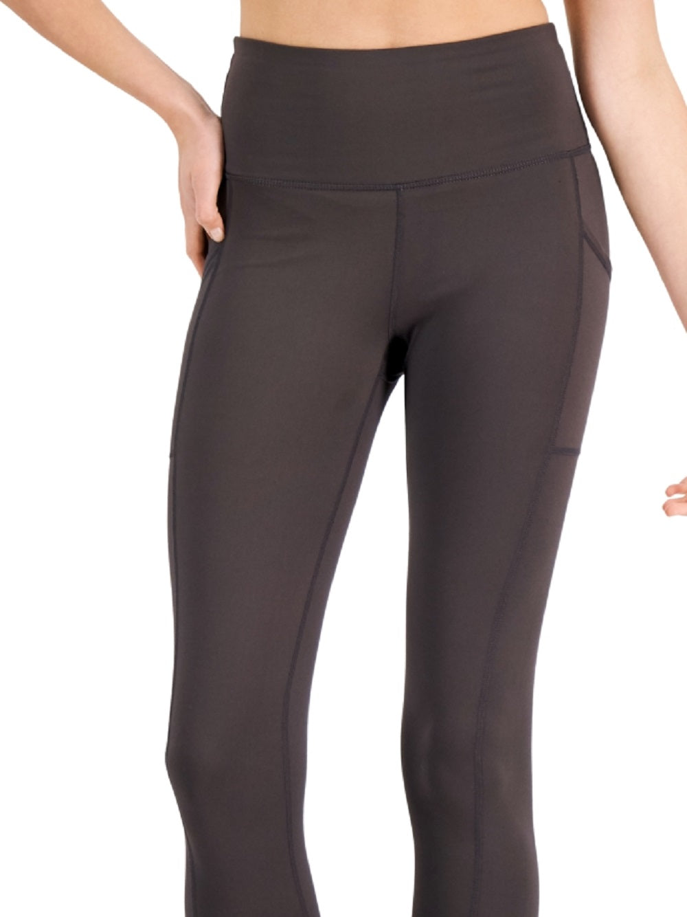 ID Ideology Leggings femininas de compressão com bolso, comprimento total, cinza, tamanho extragrande