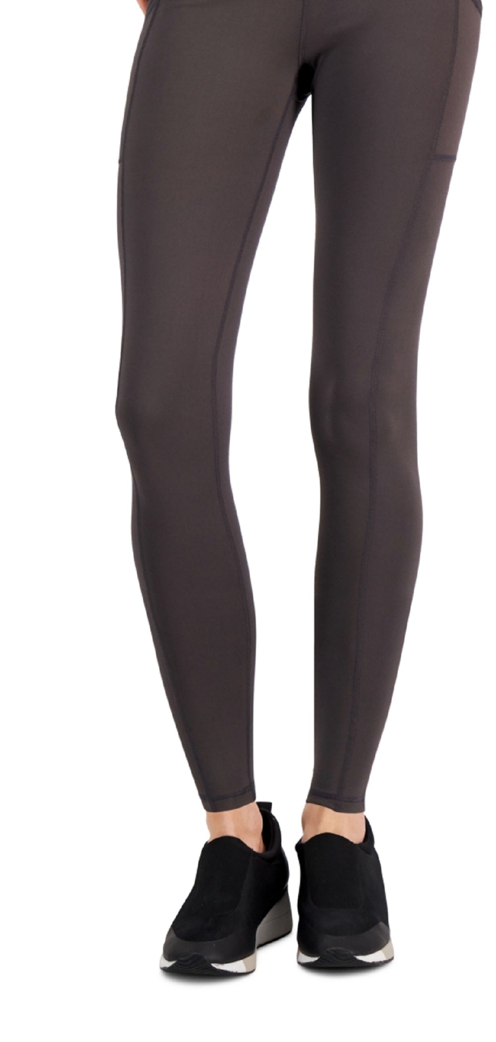 ID Ideology Leggings femininas de compressão com bolso, comprimento total, cinza, tamanho extragrande