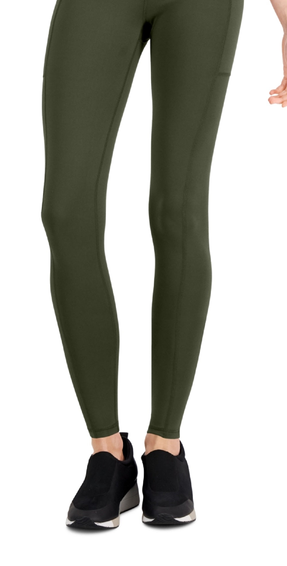 Leggings femininas ID Ideology com bolso de compressão e comprimento total, verdes