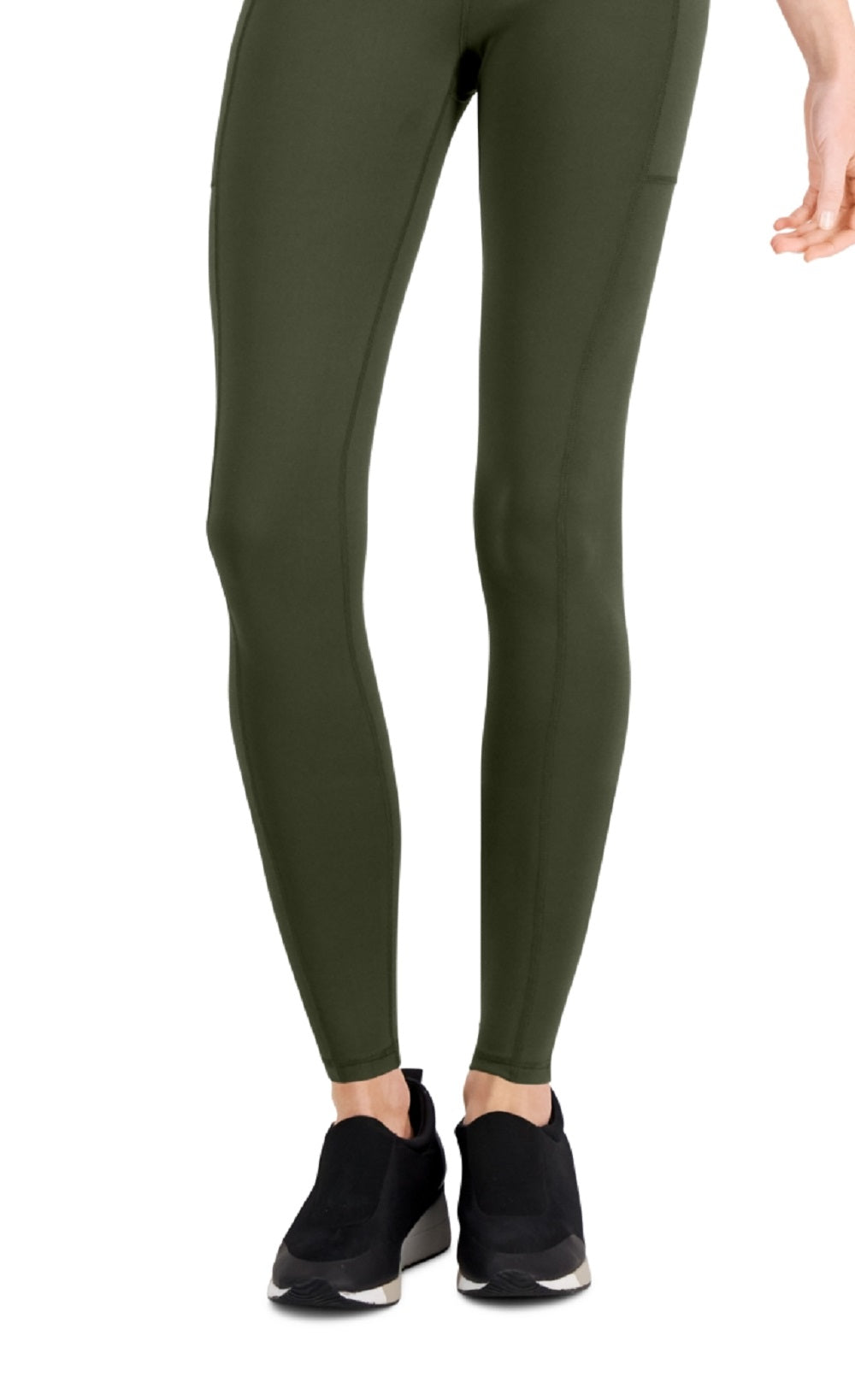 Leggings femininas ID Ideology com bolso de compressão e comprimento total, verdes