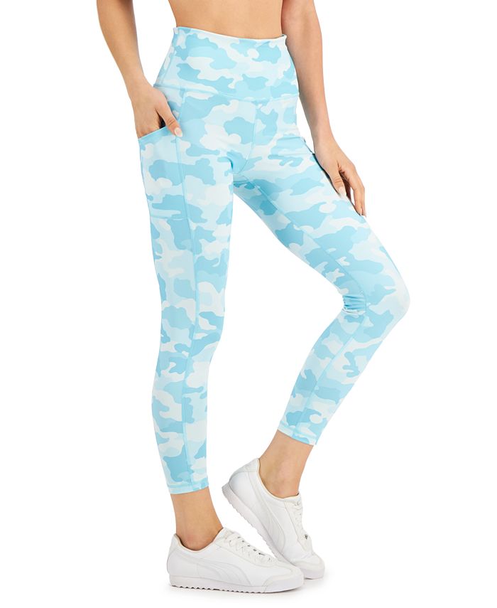 ID Ideology Leggings de compressão ativas femininas 7/8, azul, tamanho extrapequeno
