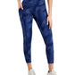 ID Ideology Leggings femininas de compressão geométrica com bolso lateral 7/8, tamanho GG, azul