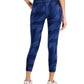 ID Ideology Leggings femininas de compressão geométrica com bolso lateral 7/8, tamanho GG, azul