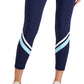 ID Ideology Leggings de compressão femininas com blocos de cores e bolsos laterais 7/8, azul, tamanho pequeno