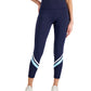 ID Ideology Leggings de compressão femininas com blocos de cores e bolsos laterais 7/8, azul, tamanho grande