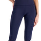 ID Ideology Leggings de compressão femininas com blocos de cores e bolsos laterais 7/8, azul, tamanho grande