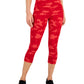 Calça Capri Feminina de Compressão com Estampa Camuflada ID Ideology Vermelha Tamanho Médio