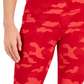 Calça Capri Feminina de Compressão com Estampa Camuflada ID Ideology Vermelha Tamanho Médio