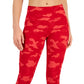 ID Ideology Leggings Capri de Compressão Feminina com Estampa Camuflada Vermelha Tamanho Grande