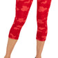 ID Ideology Leggings Capri de Compressão Feminina com Estampa Camuflada Vermelha Tamanho Grande
