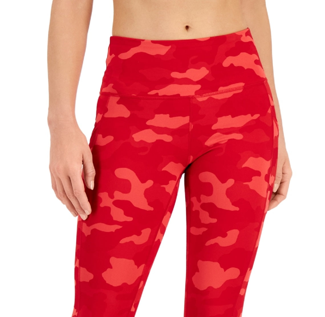 ID Ideology Leggings Capri de Compressão Feminina com Estampa Camuflada Vermelha Tamanho X-G