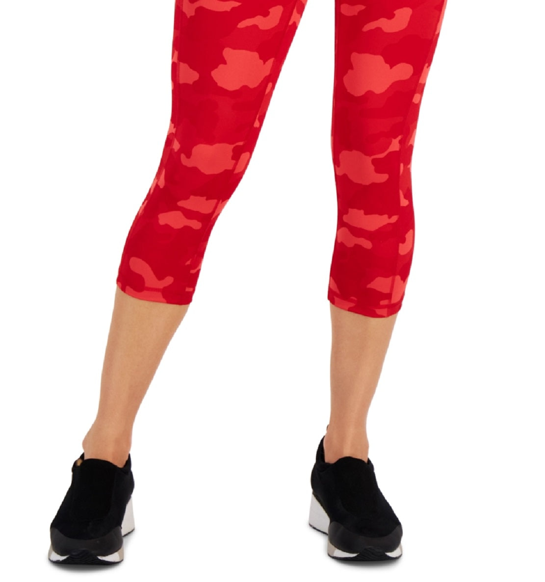 ID Ideology Leggings Capri de Compressão Feminina com Estampa Camuflada Vermelha Tamanho X-G