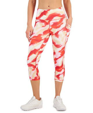 ID Ideology Leggings femininas de compressão com bolso lateral, vermelhas