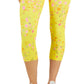 ID Ideology Leggings Cropped Ativas de Compressão Femininas Amarelas Tamanho X-P