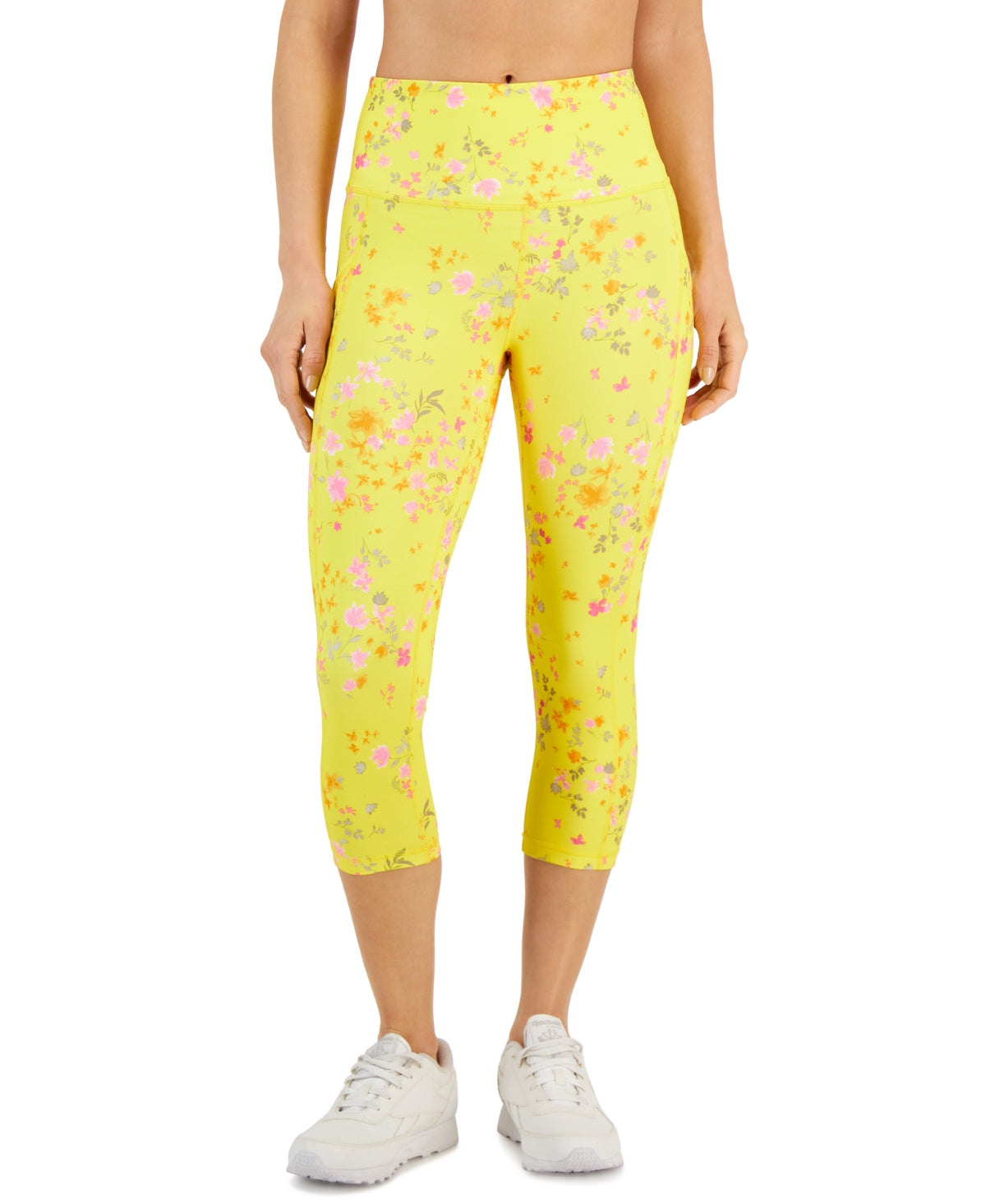 ID Ideology Leggings Cropped Ativas de Compressão Femininas Amarelas Tamanho X-P