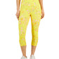 ID Ideology Leggings Cropped Ativas de Compressão Femininas Amarelas Tamanho Médio