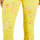 ID Ideology Leggings Cropped Ativas de Compressão Femininas Amarelas Tamanho Médio