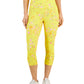 ID Ideology Leggings Cropped Ativas de Compressão Femininas Amarelas Tamanho Grande
