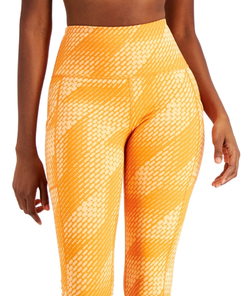 ID Ideology Leggings femininas de compressão com bolso lateral, laranja, tamanho X-S