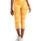 ID Ideology Leggings femininas de compressão com bolso lateral e corte curto, laranja, tamanho grande