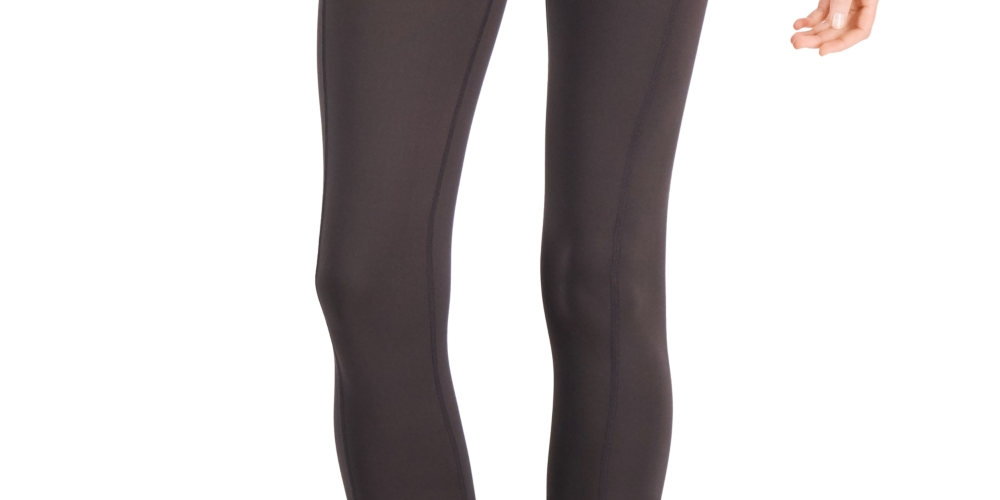 Leggings femininas ID Ideology com bolso e comprimento total, cinza, tamanho pequeno S