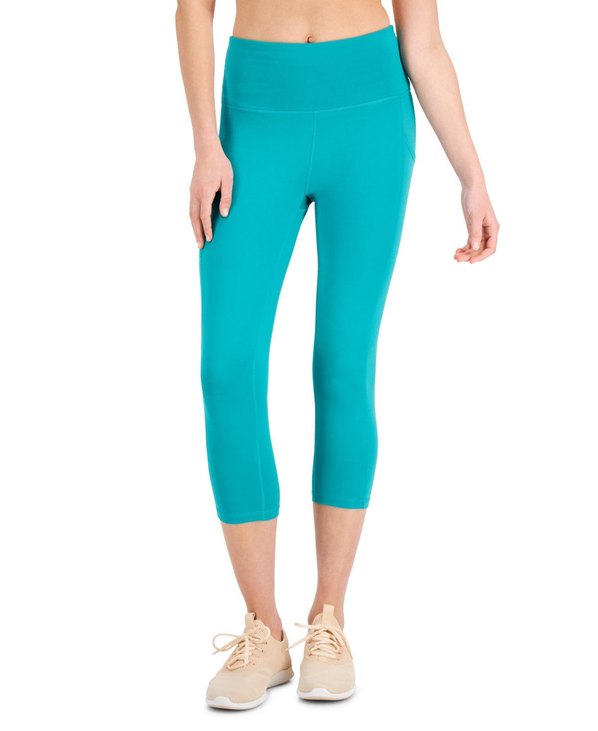 ID Ideology Leggings femininas de compressão com cintura alta e bolso lateral, tamanho pequeno, verde, médio