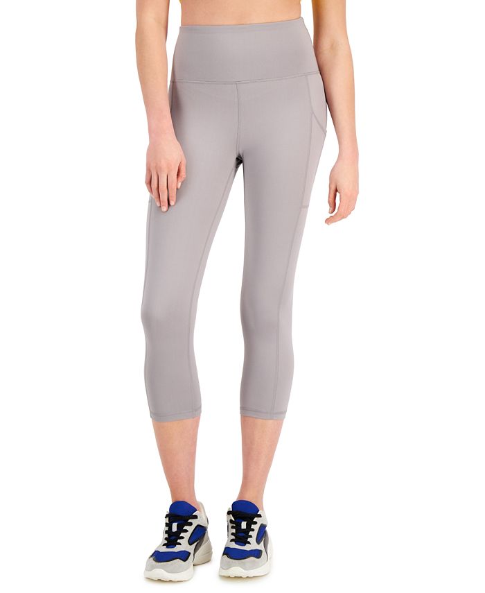 ID Ideology Leggings femininas de compressão com cintura alta e bolso lateral, tamanho pequeno, cinza
