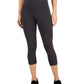 ID Ideology Leggings curtas de compressão femininas, cintura alta, bolso lateral, cinza, tamanho pequeno M