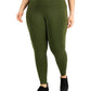 ID Ideology Leggings femininas de compressão, cintura alta, bolso lateral, comprimento 7/8, verde, tamanho 2X