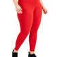 ID Ideology Leggings femininas de compressão, cintura alta, bolso lateral, comprimento 7/8, vermelho, tamanho 3X