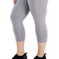 Leggings curtas femininas ID Ideology cinza tamanho 2X