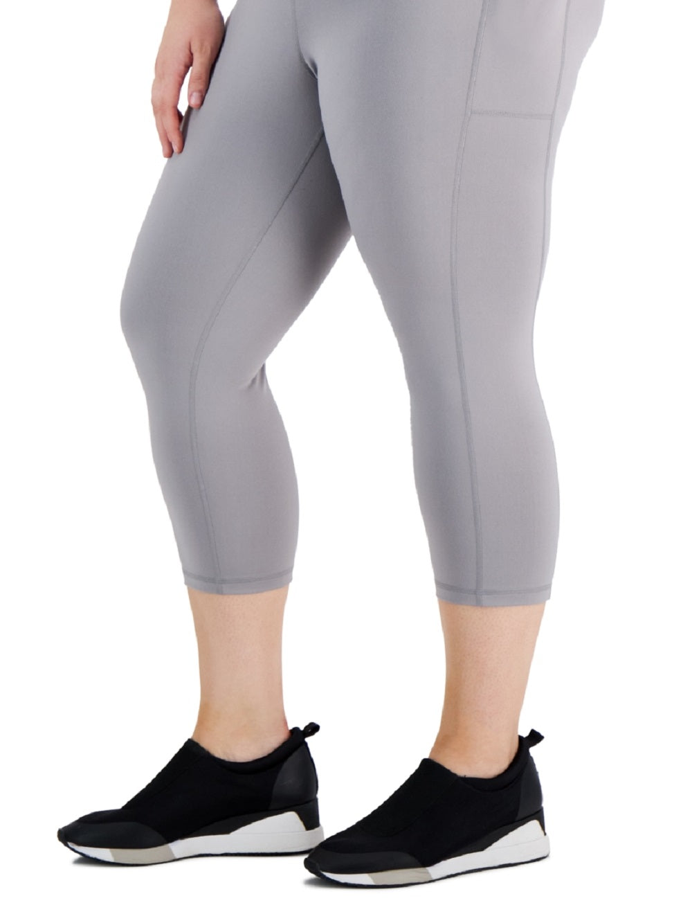 Leggings curtas femininas ID Ideology cinza tamanho 2X